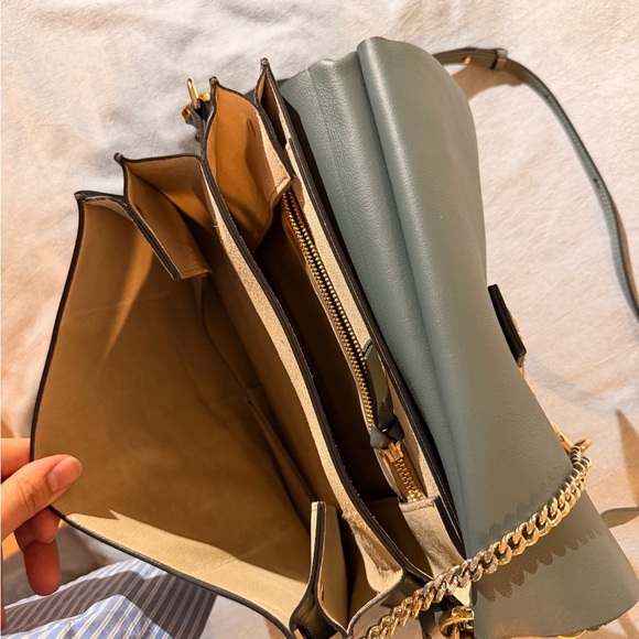 Chloe Elegant Gray and Tan Crossbody Bag - Picture 3 of 5